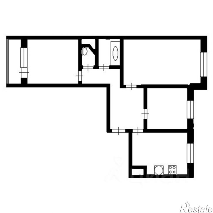 3-комн квартира улица Жуковского, 22,  д. 22