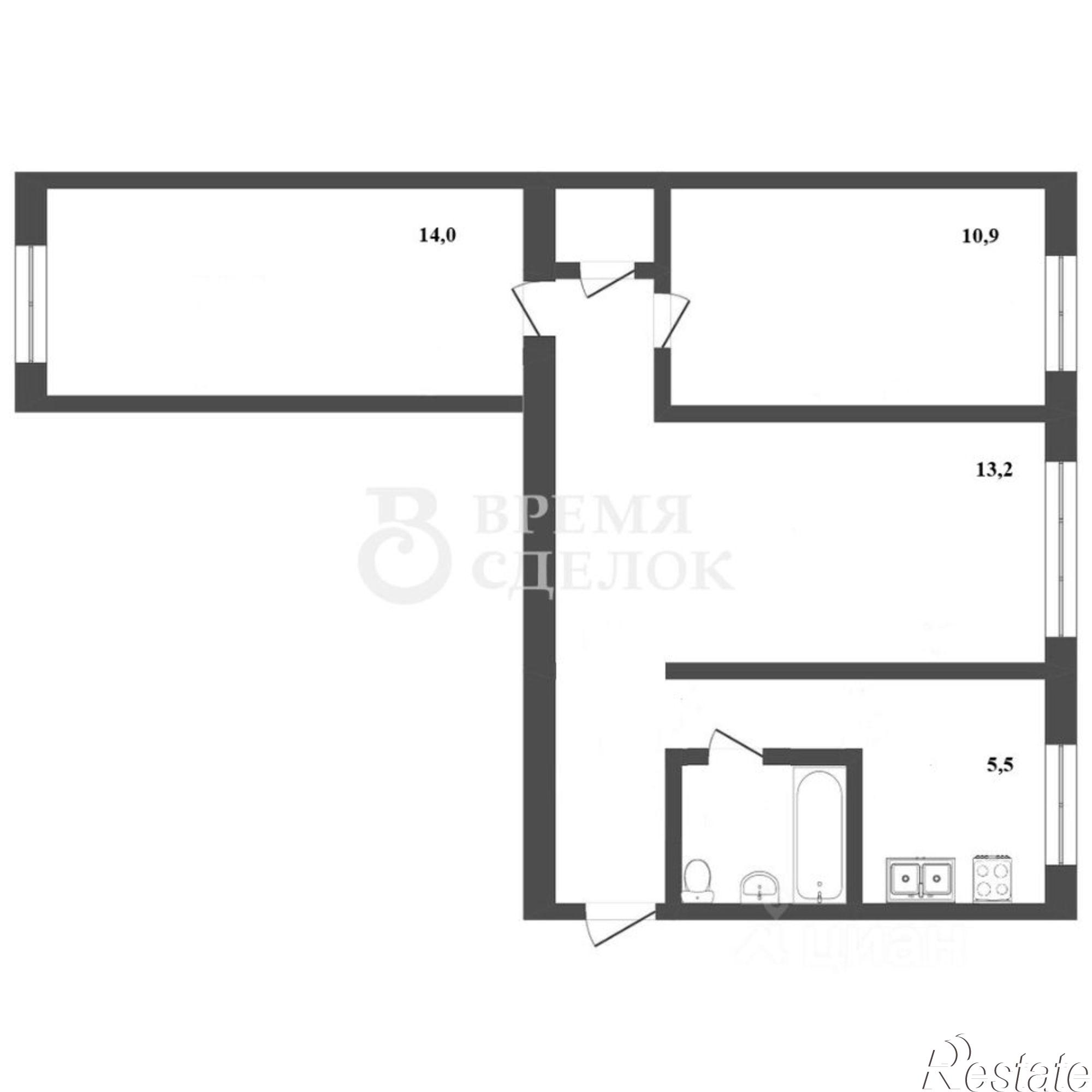 Купить квартиру за 4 300 000 рублей на Новая улица, 3