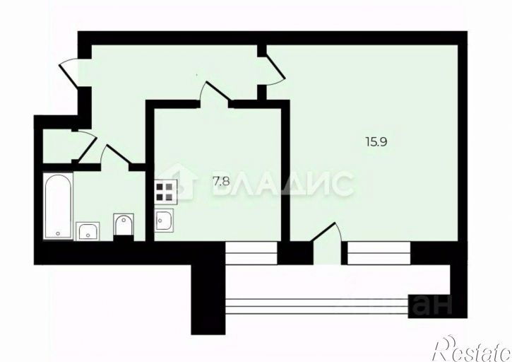 1-комн квартира улица Соколова-Соколёнка, 23,  д. 23