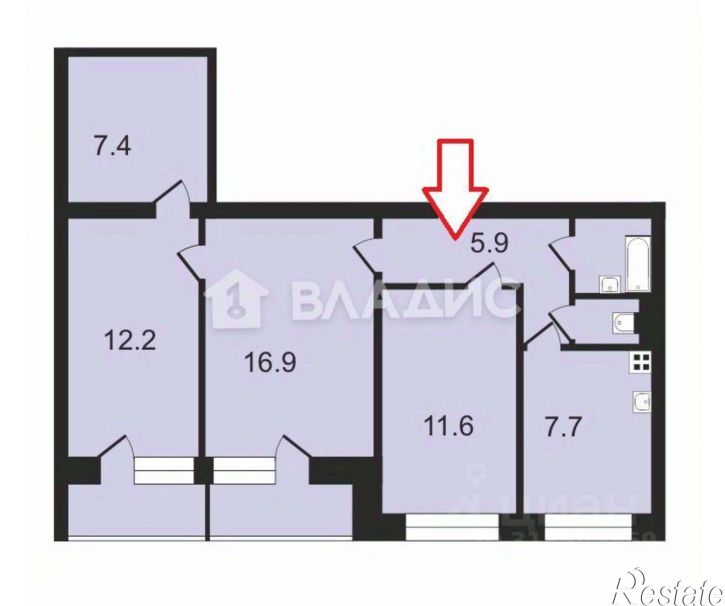 3-комн квартира проспект Ленина, 49,  д. 49