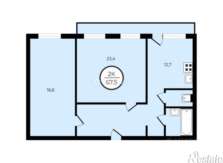 2-комн квартира проспект Строителей, 13Г,  д. 13Г