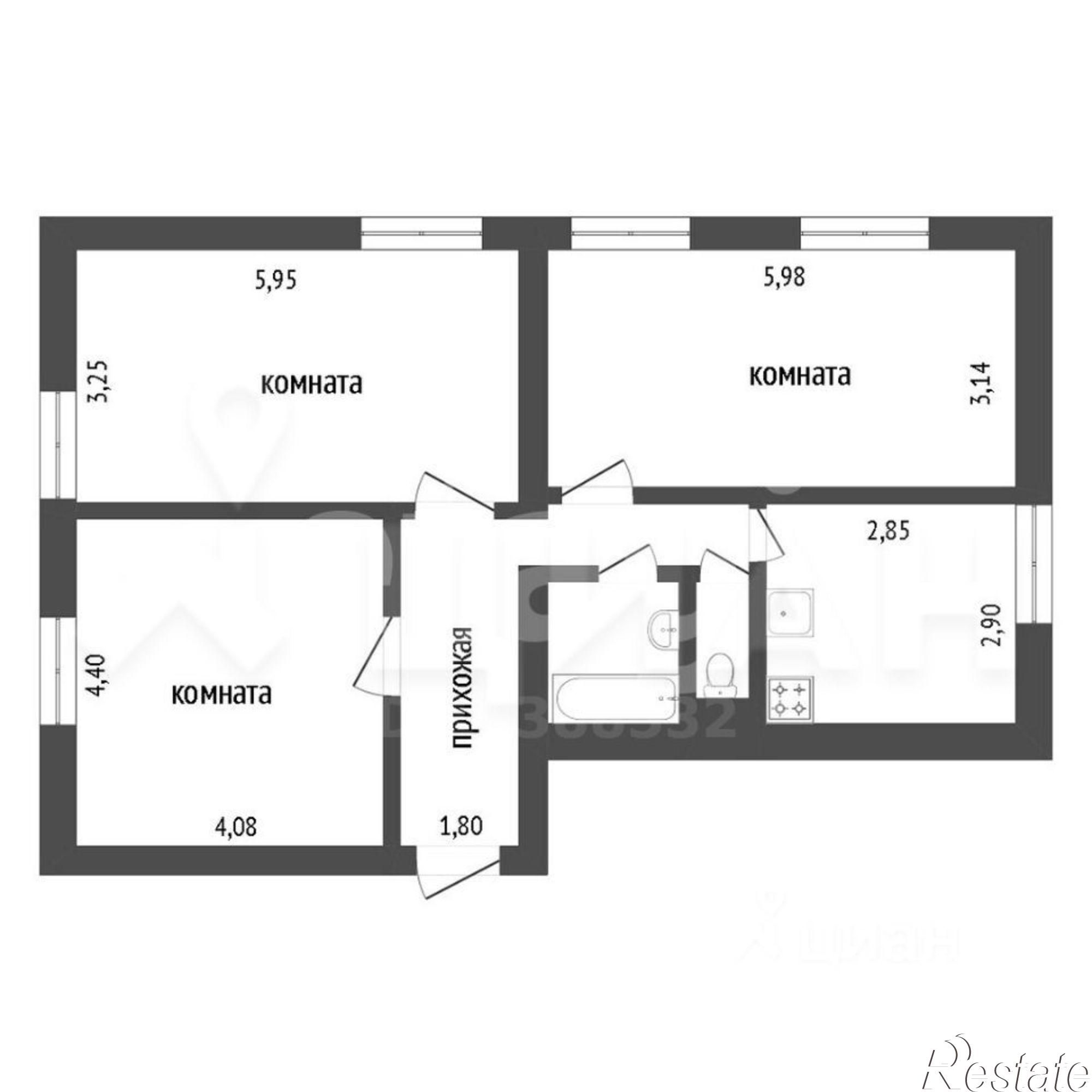 Купить квартиру за 4 950 000 рублей на ул Юбилейная, 66