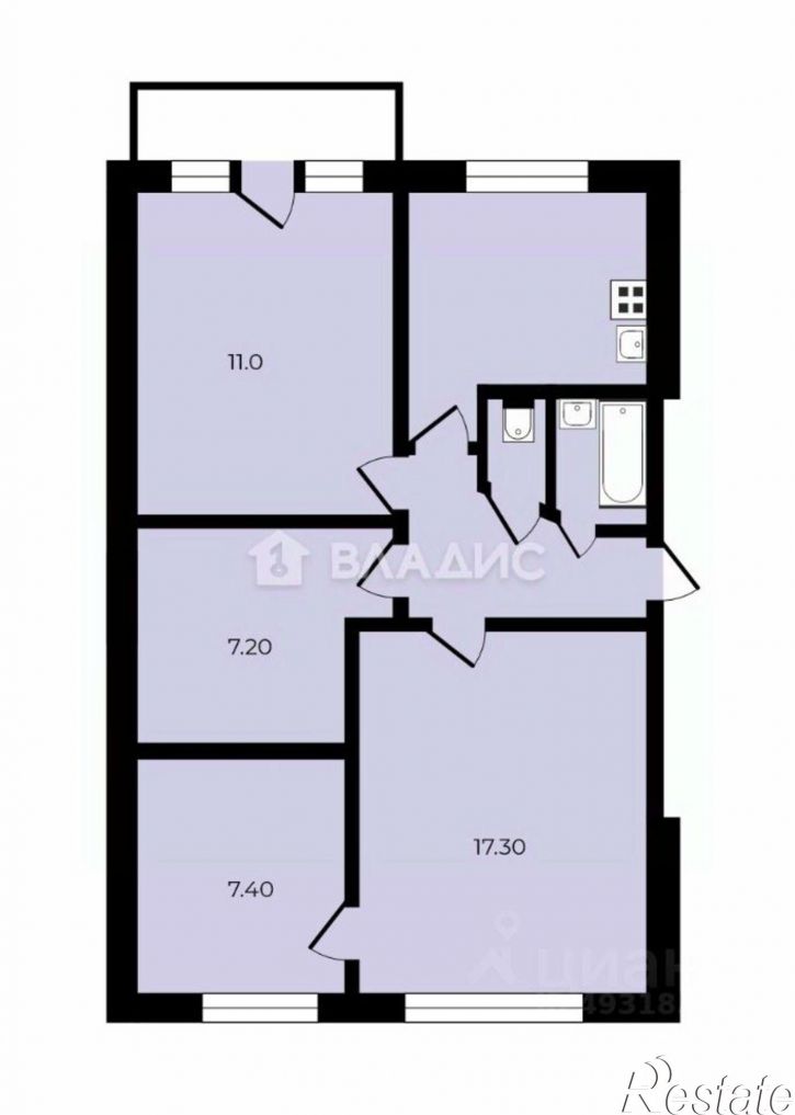 4-комн квартира Сущёвская улица, 1,  д. 1