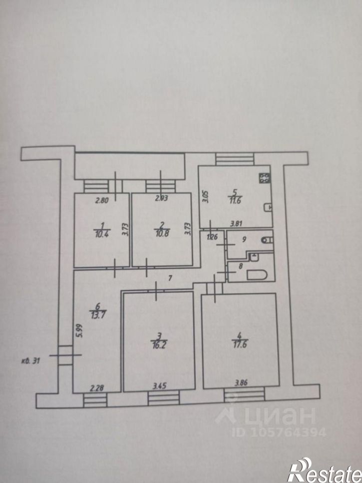 4-комн квартира улица Мира, 4Б,  д. 4Б