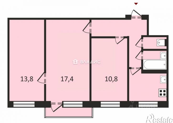 3-комн квартира улица Растопчина, 21,  д. 21