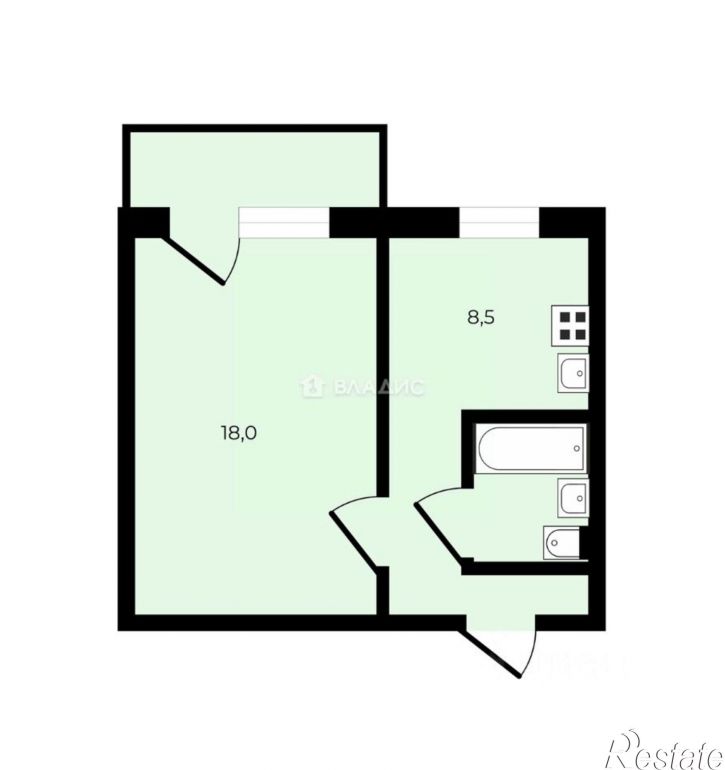 1-комн квартира ул Василисина, 5,  д. 5