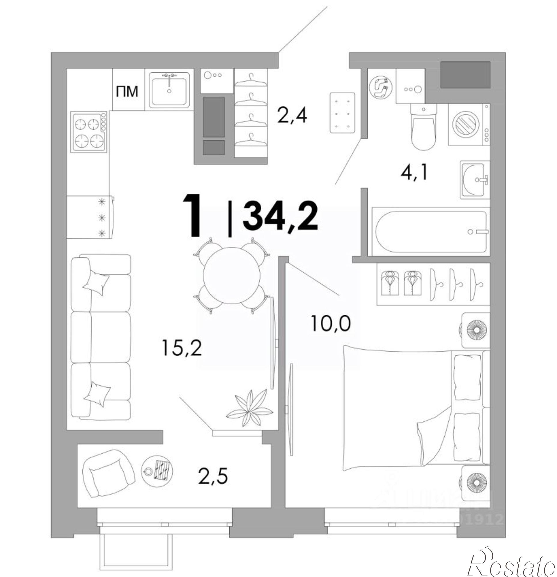 Купить квартиру за 4 924 800 рублей на улица Бобкова, 7