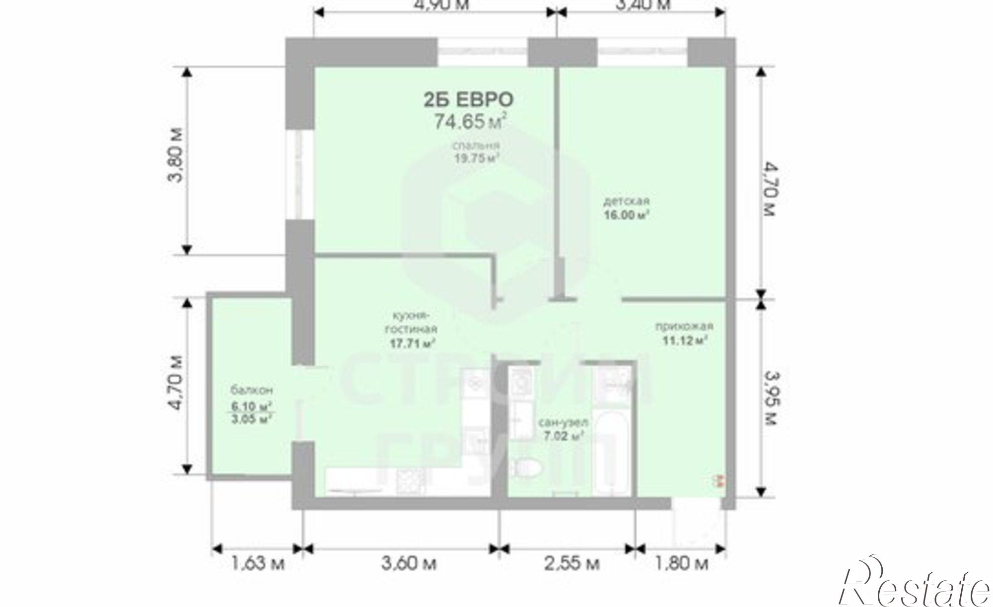 Купить квартиру за 8 556 780 рублей на улица Жуковского, 18