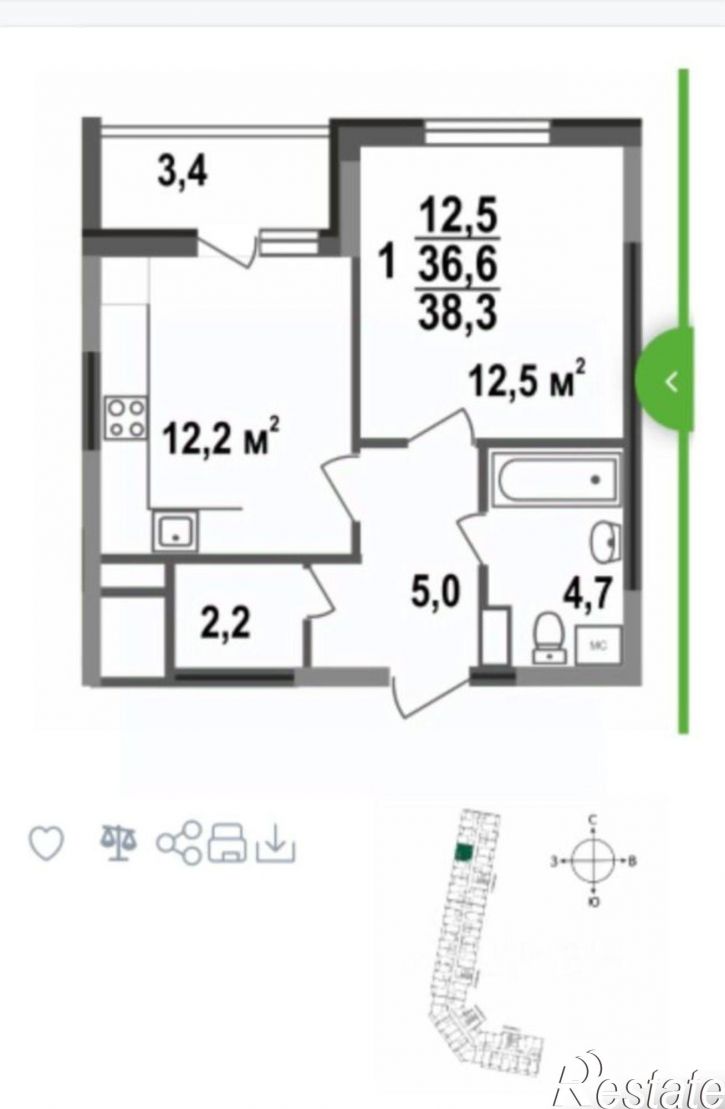 1-комн квартира Верезинская улица, 3Б,  д. 3Б