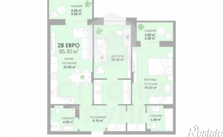 2-комн квартира в новом доме ул Жуковского, 18,  д. 18