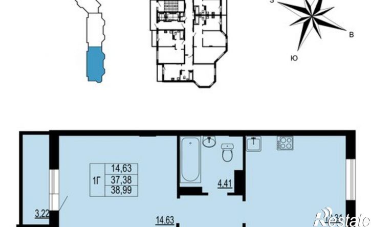 1-комн квартира улица Родионовка, 6А