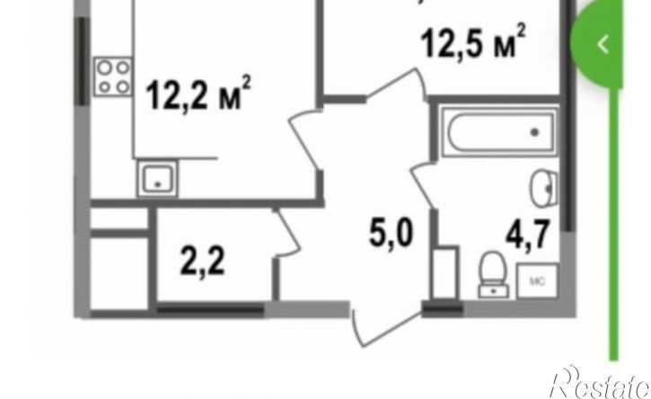 1-комн квартира Смоленская улица, 3Б