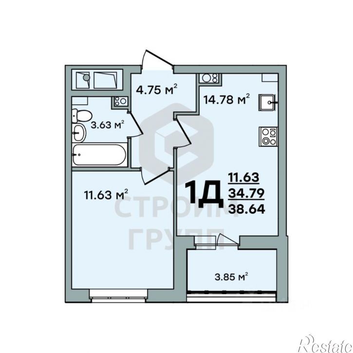 1-комн квартира в новом доме ул Жуковского, 27,  д. 27