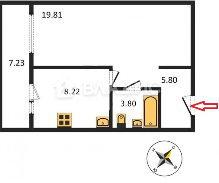 1-комн квартира улица Левино Поле