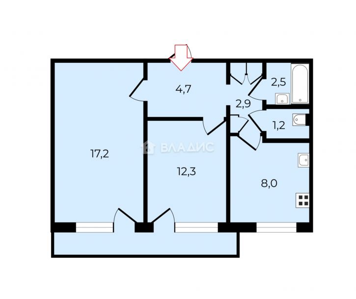 2-комн квартира Казарменная улица
