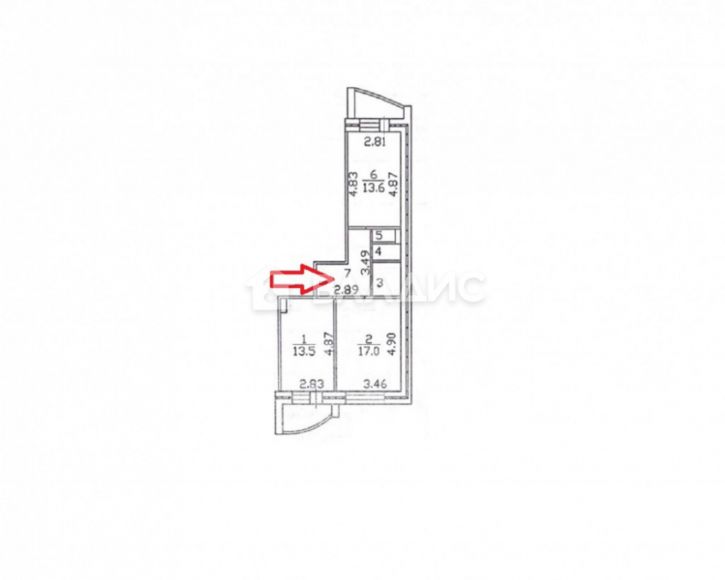 2-комн квартира улица Комиссарова