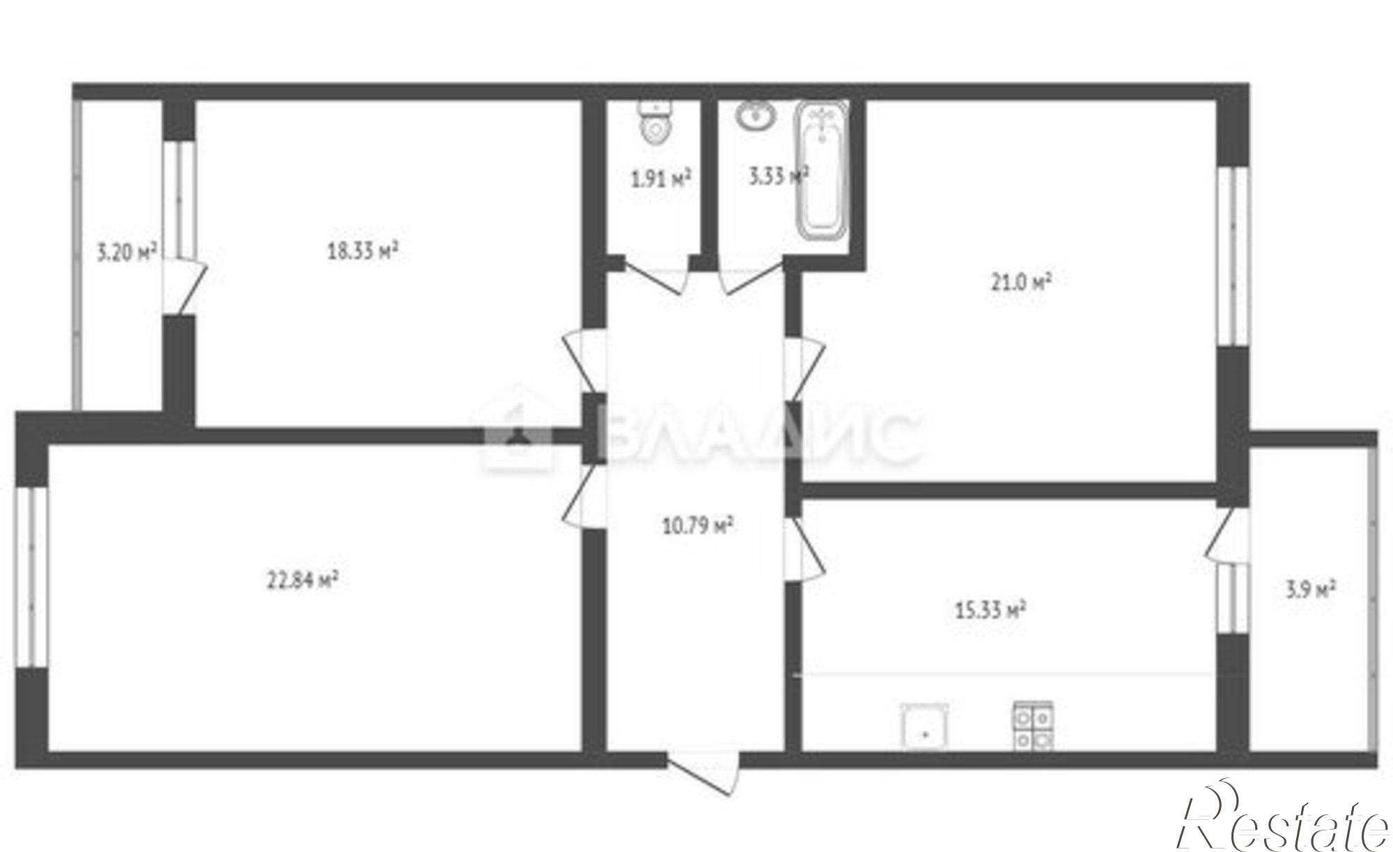 Купить квартиру за 8 300 000 рублей на улица Родионовка, 8