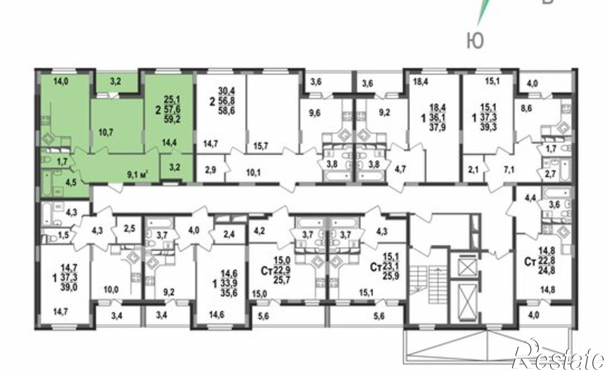 Купить квартиру за 6 867 200 рублей на Сталинградский бульвар, 5