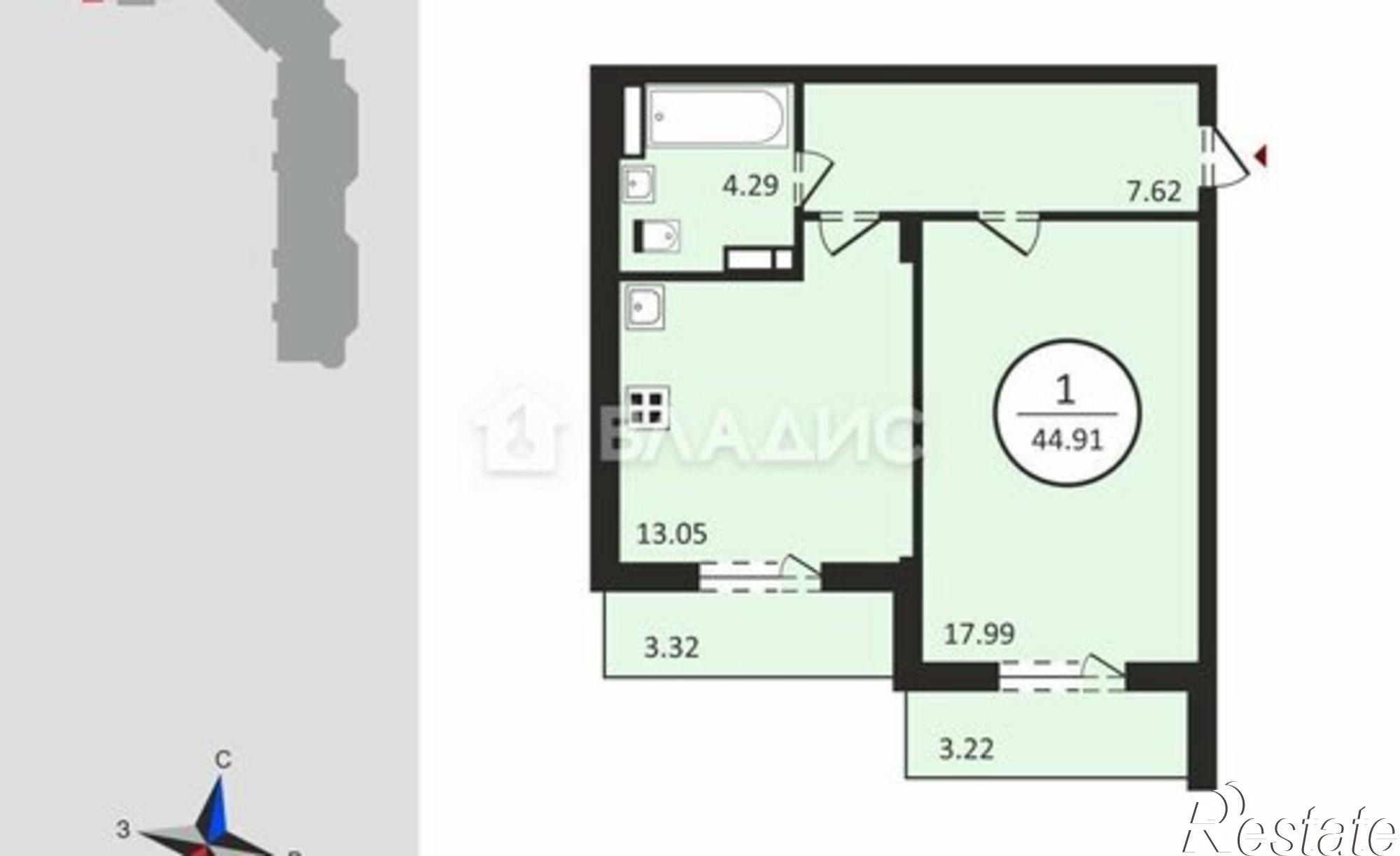 Купить квартиру за 4 600 000 рублей на улица Родионовка, 4А