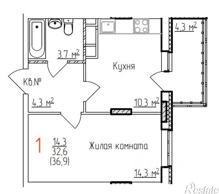 1-комн квартира в новом доме ул Добросельская, 180,  д. 180