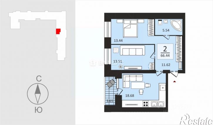2-комн квартира Центральная улица, 18,  д. 18