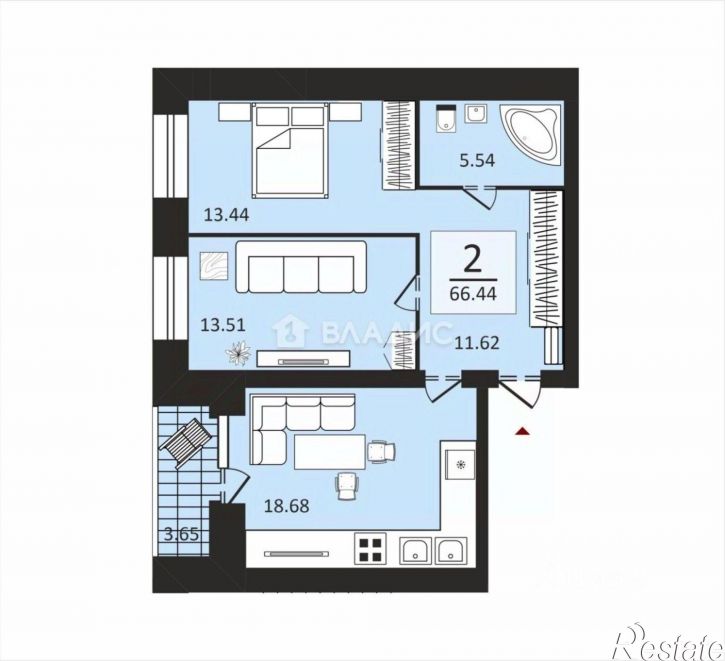 2-комн квартира Центральная улица, 18,  д. 18