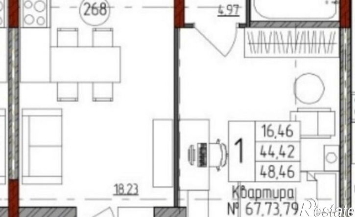 1-комн квартира ул Горького, 60а,  д. 60а