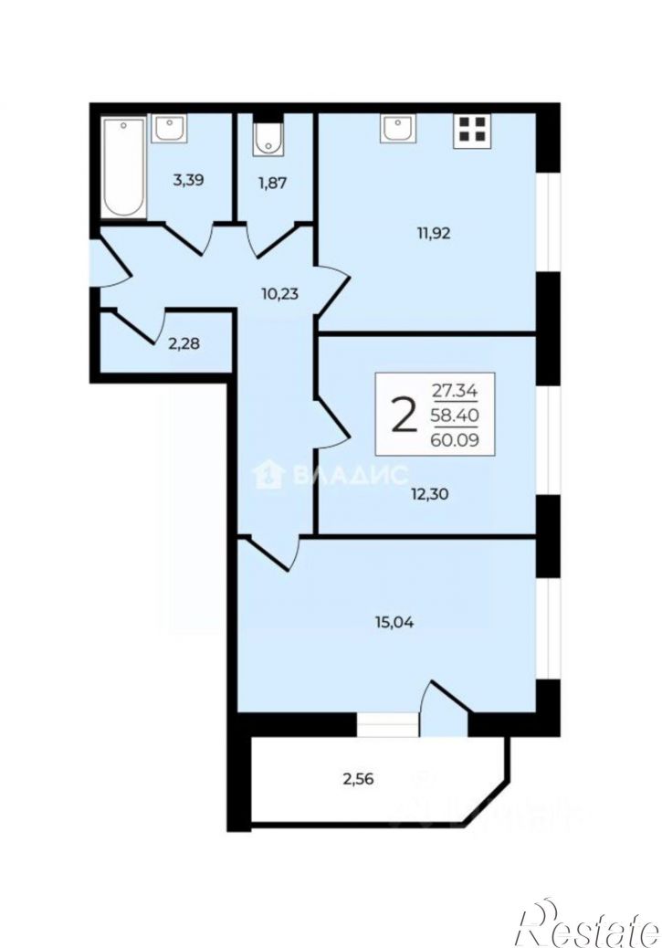 2-комн квартира ул Студенческая, 14К,  д. 14К