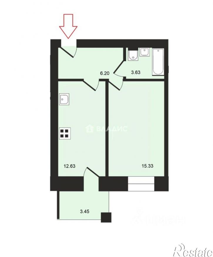 1-комн квартира улица Лакина, 2Г