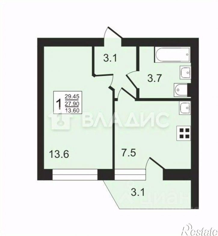 1-комн квартира ул Новгородская, 32,  д. 32