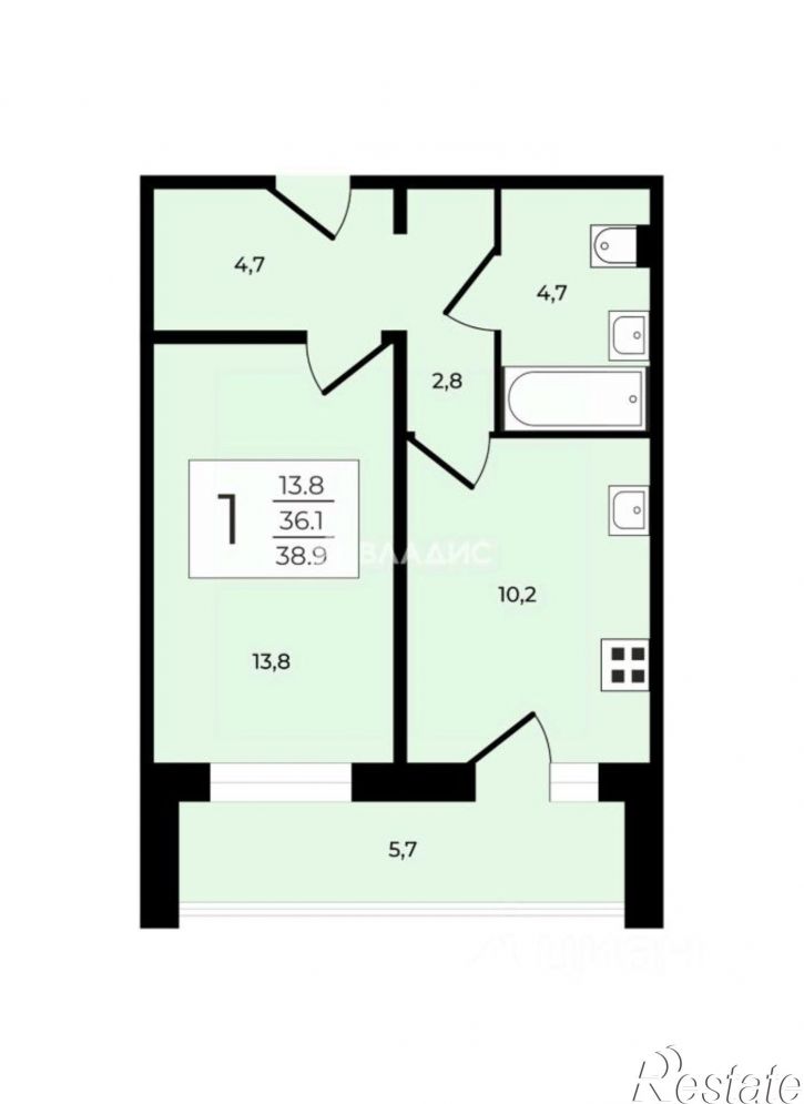 1-комн квартира ул Нижняя Дуброва, 52 1,  д. 52 1,  к. 1