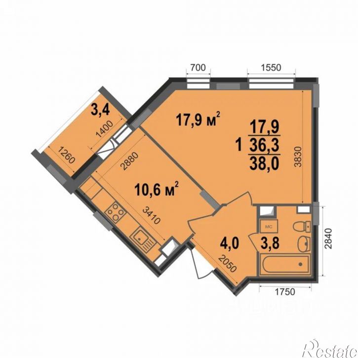 1-комн квартира Новгородская улица, 3,  д. 3