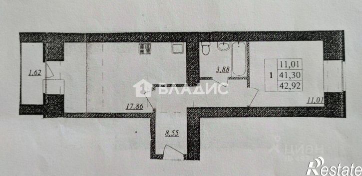 1-комн квартира улица Верхняя Дуброва, 32В,  д. 32В