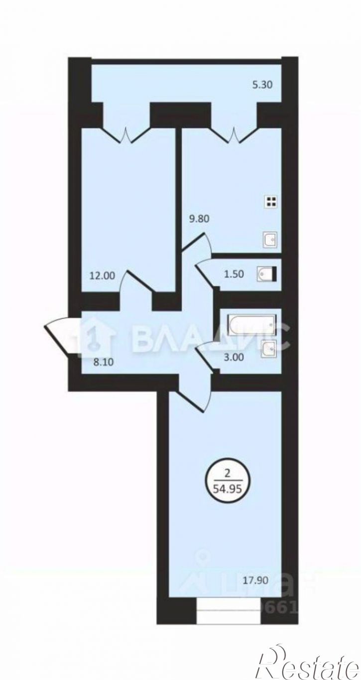 2-комн квартира ул Мира, 2В,  д. 2В