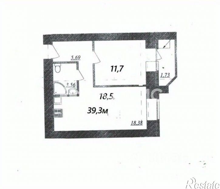 1-комн квартира улица Верхняя Дуброва, 32В