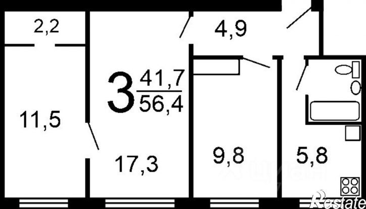 3-комн квартира улица Комиссарова, 63,  д. 63