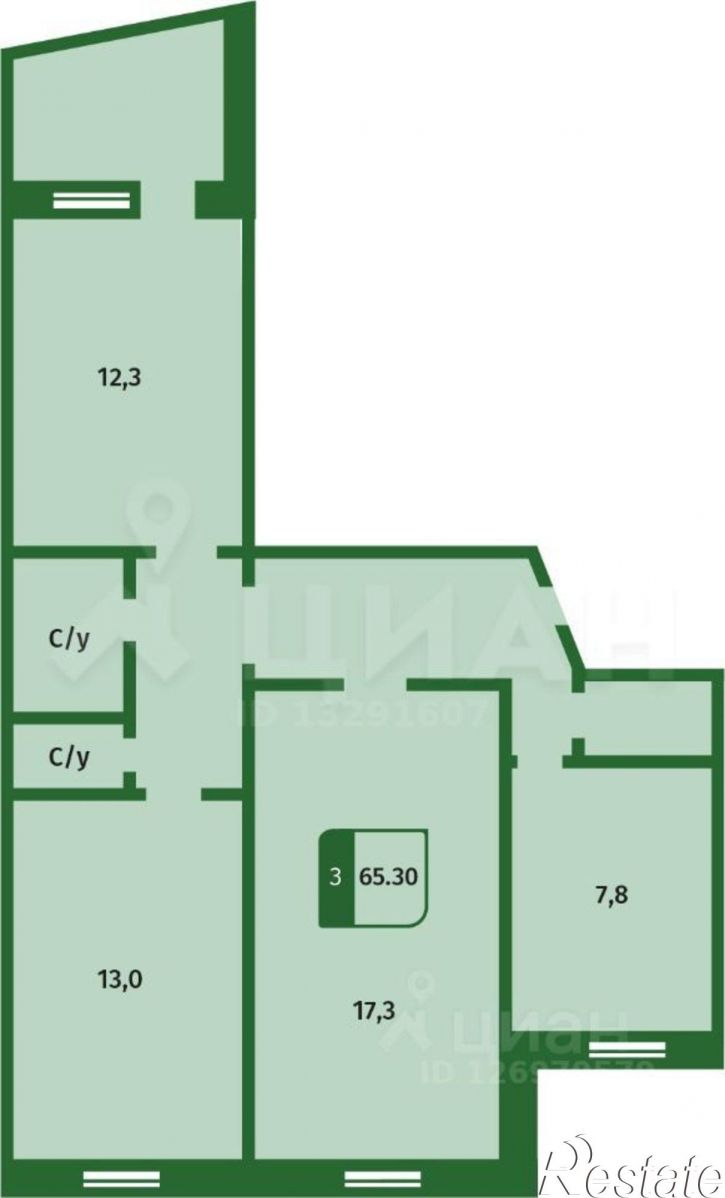 3-комн квартира улица Суворова, 1,  д. 1
