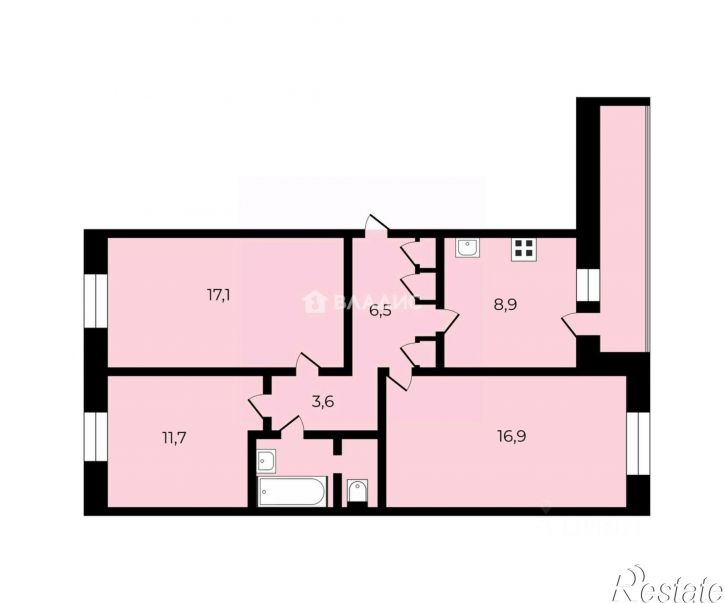 3-комн квартира улица Безыменского, 9Б,  д. 9Б