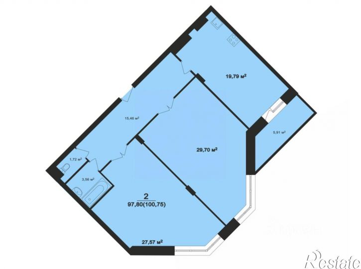 3-комн квартира в новом доме ул Славная, 6,  д. 6