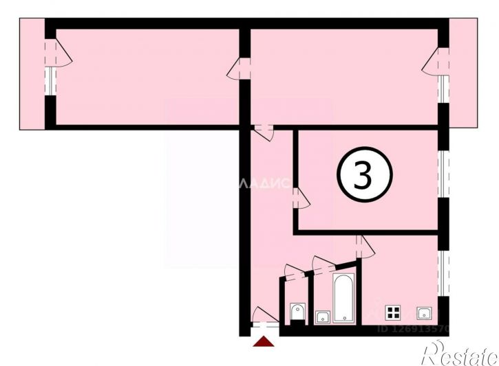 3-комн квартира Новая улица, 2,  д. 2