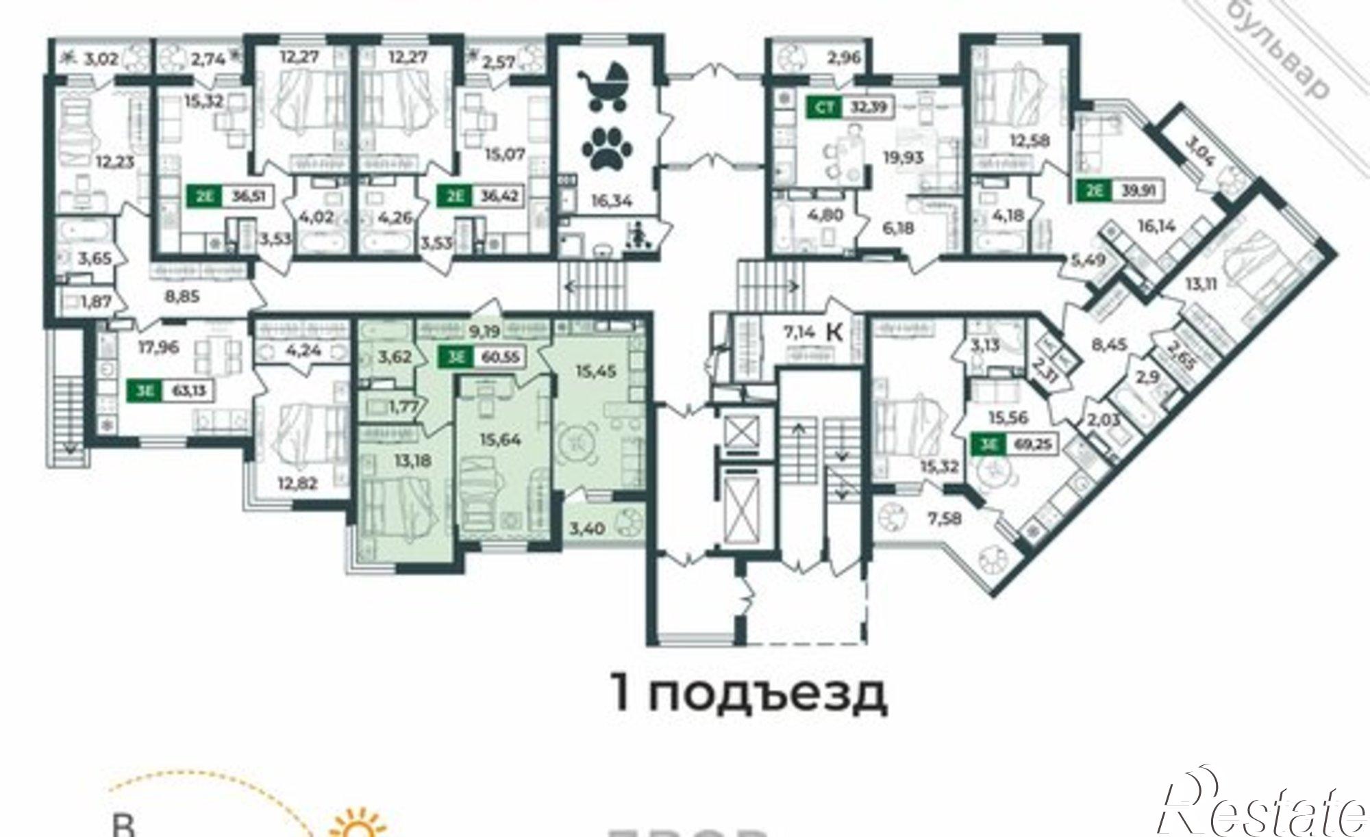 Купить квартиру за 7 535 450 рублей на Верезинская улица, 7