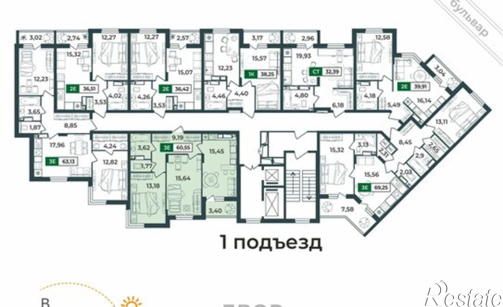 Купить квартиру за 7 535 450 рублей на Верезинская улица, 7