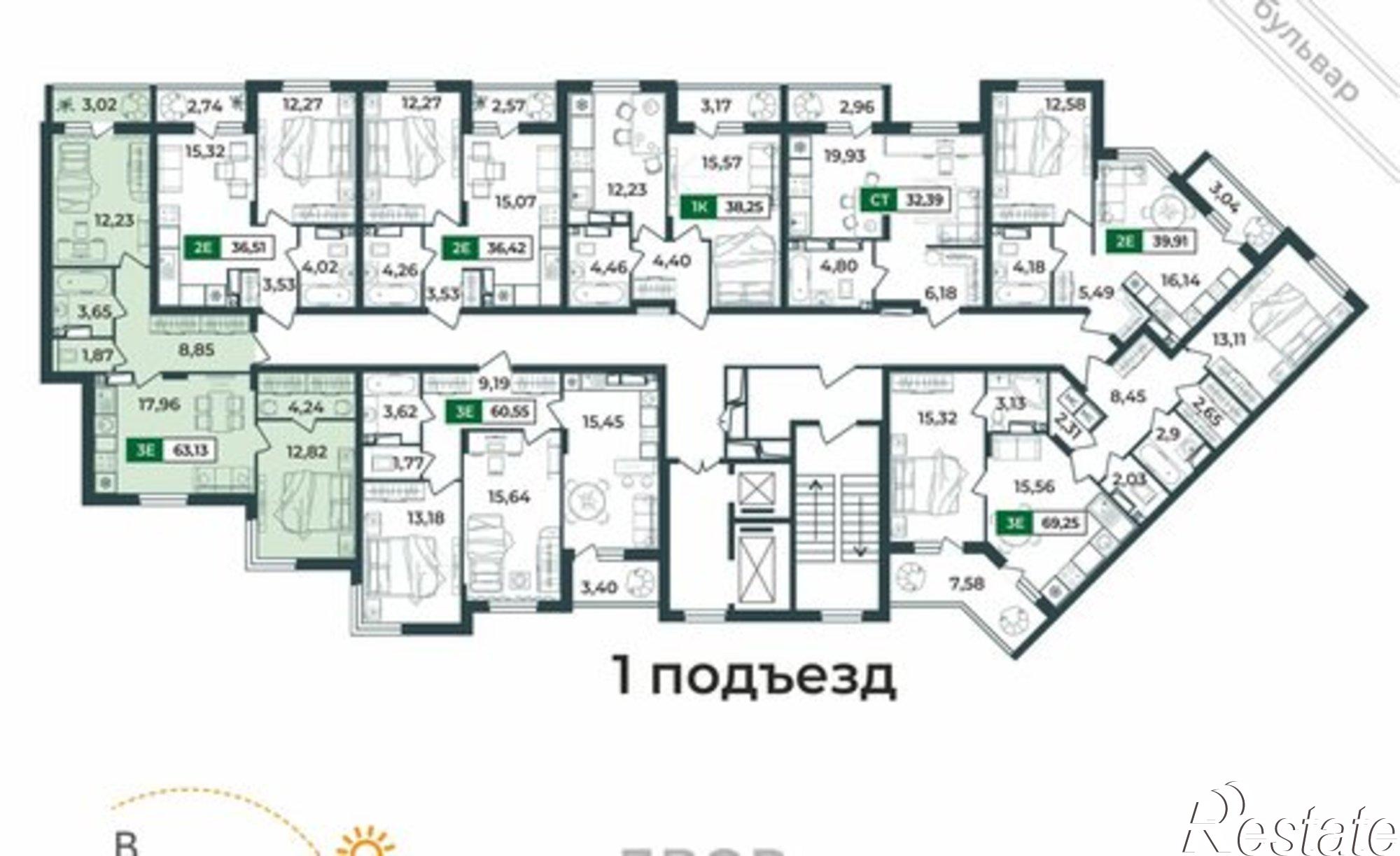 Купить квартиру за 7 976 480 рублей на Верезинская улица, 7