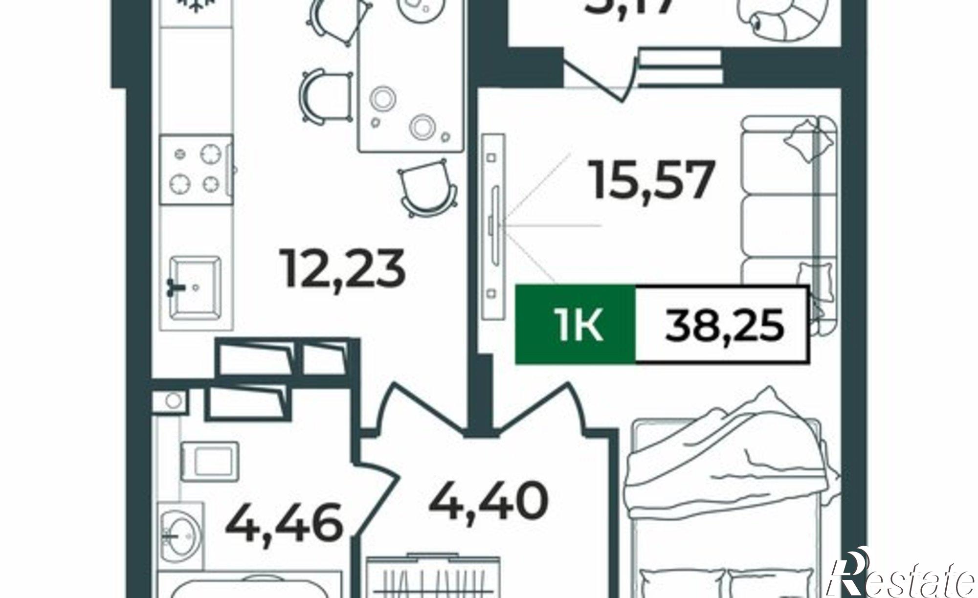 Купить квартиру за 4 687 540 рублей на Верезинская улица, 7
