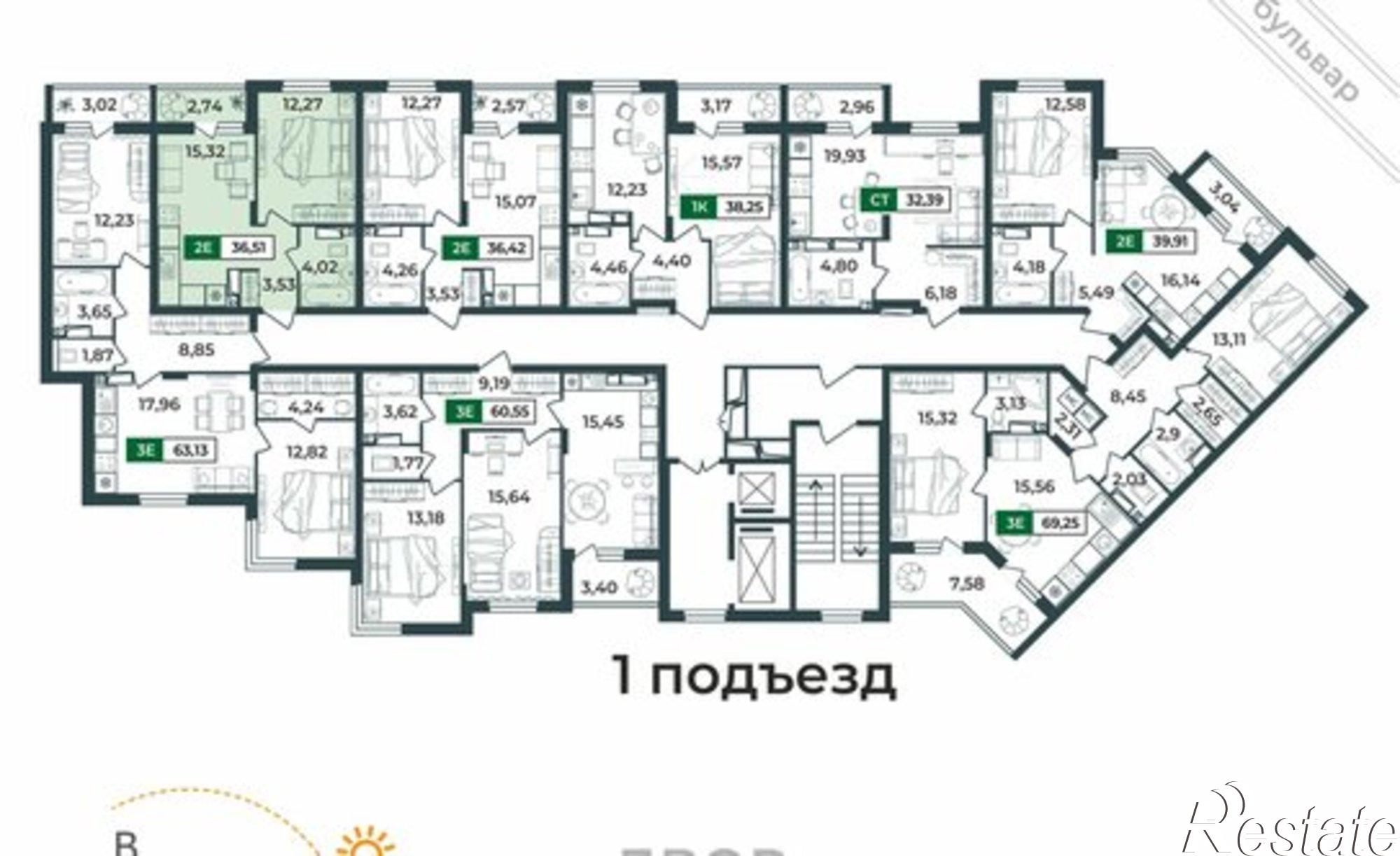 Купить квартиру за 4 474 300 рублей на Верезинская улица, 7