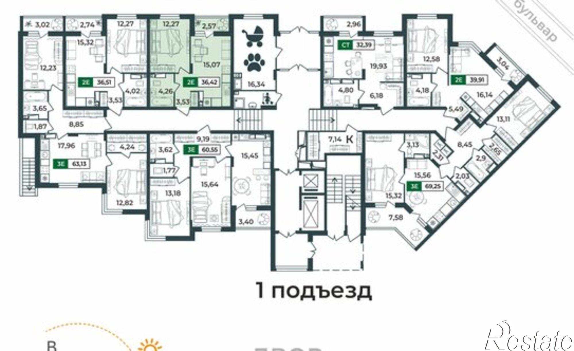 Купить квартиру за 4 463 270 рублей на Верезинская улица, 7