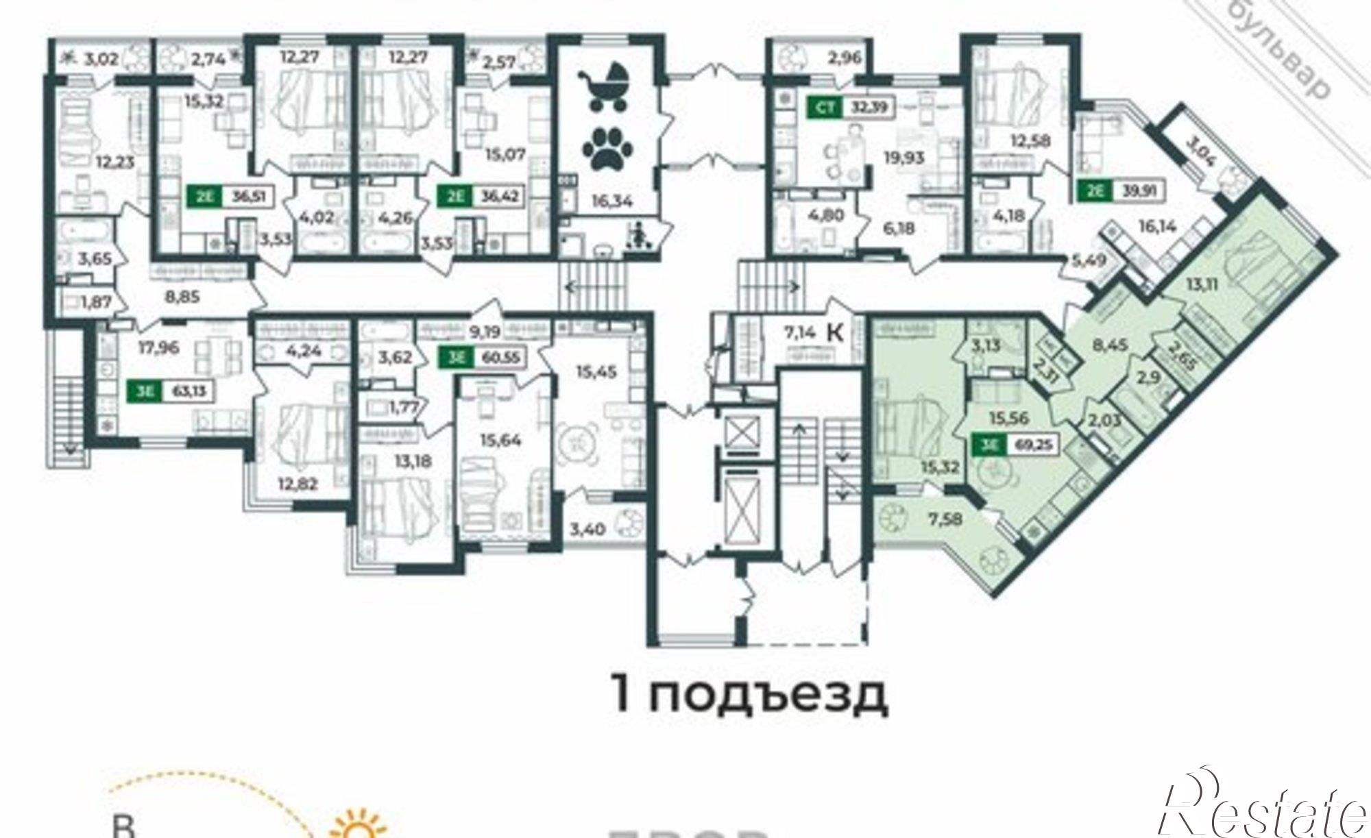Купить квартиру за 8 749 740 рублей на Верезинская улица, 7