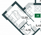 2-комн, 40 кв м, этаж 12/17 Верезинская улица, 7