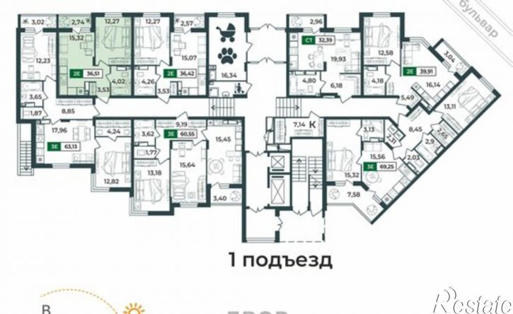 2-комн квартира в новом доме Верезинская улица, 7,  д. 7