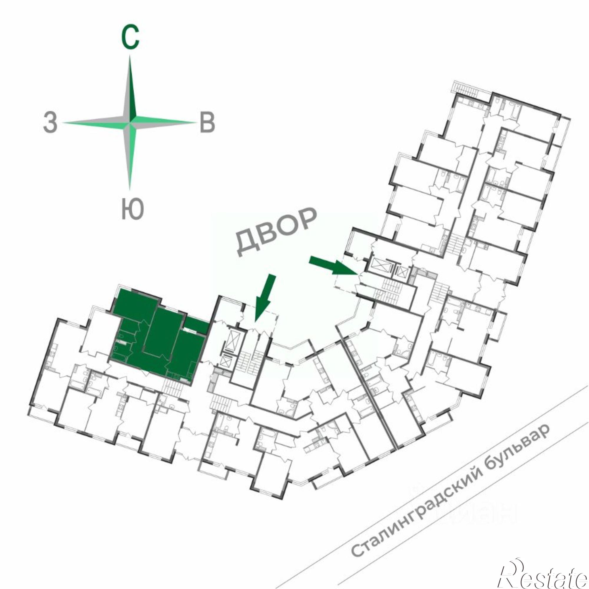 Купить квартиру за 8 250 660 рублей на Сталинградский бульвар
